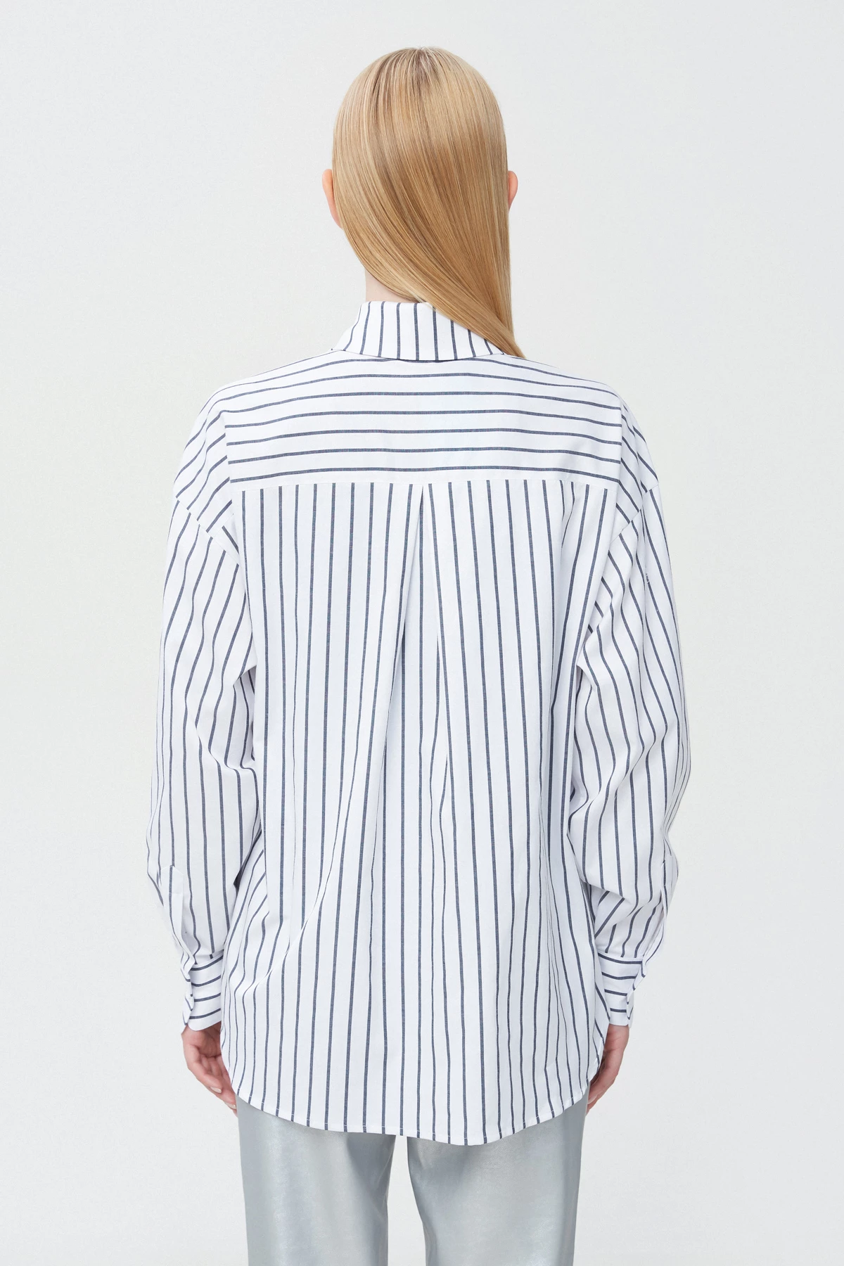 White-grey striped cotton shirt, photo 4