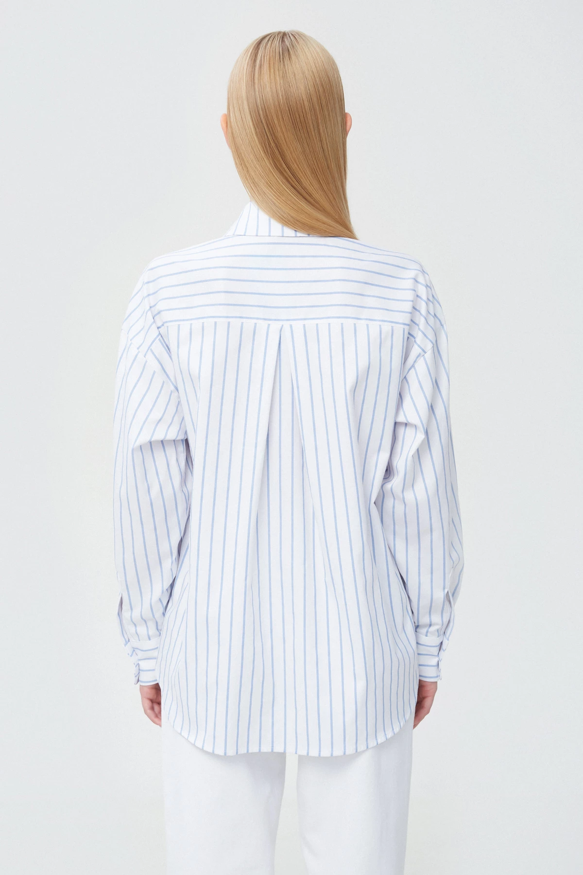 White-blue striped cotton shirt, photo 5