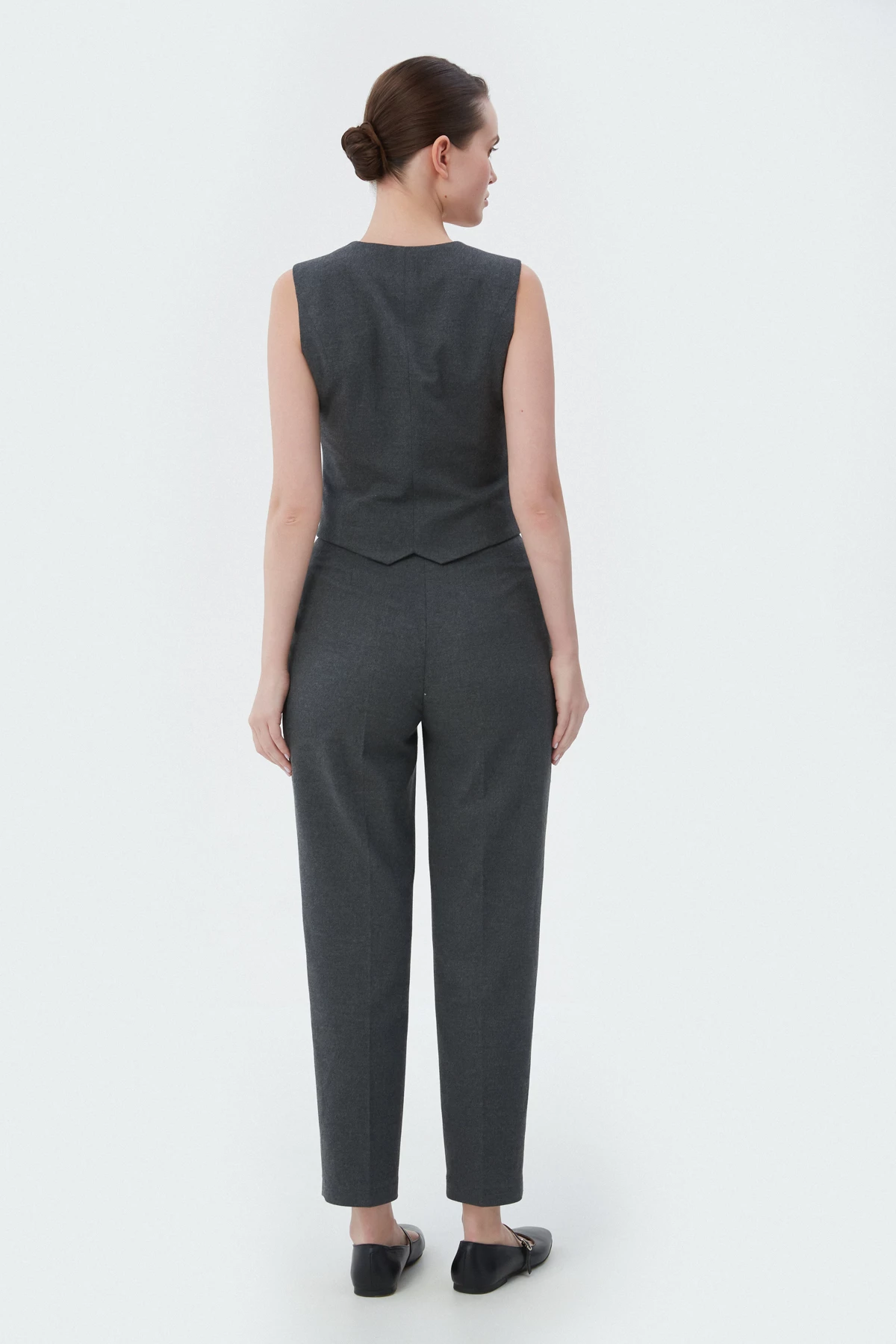 Classic cropped gray pants with wool, photo 2