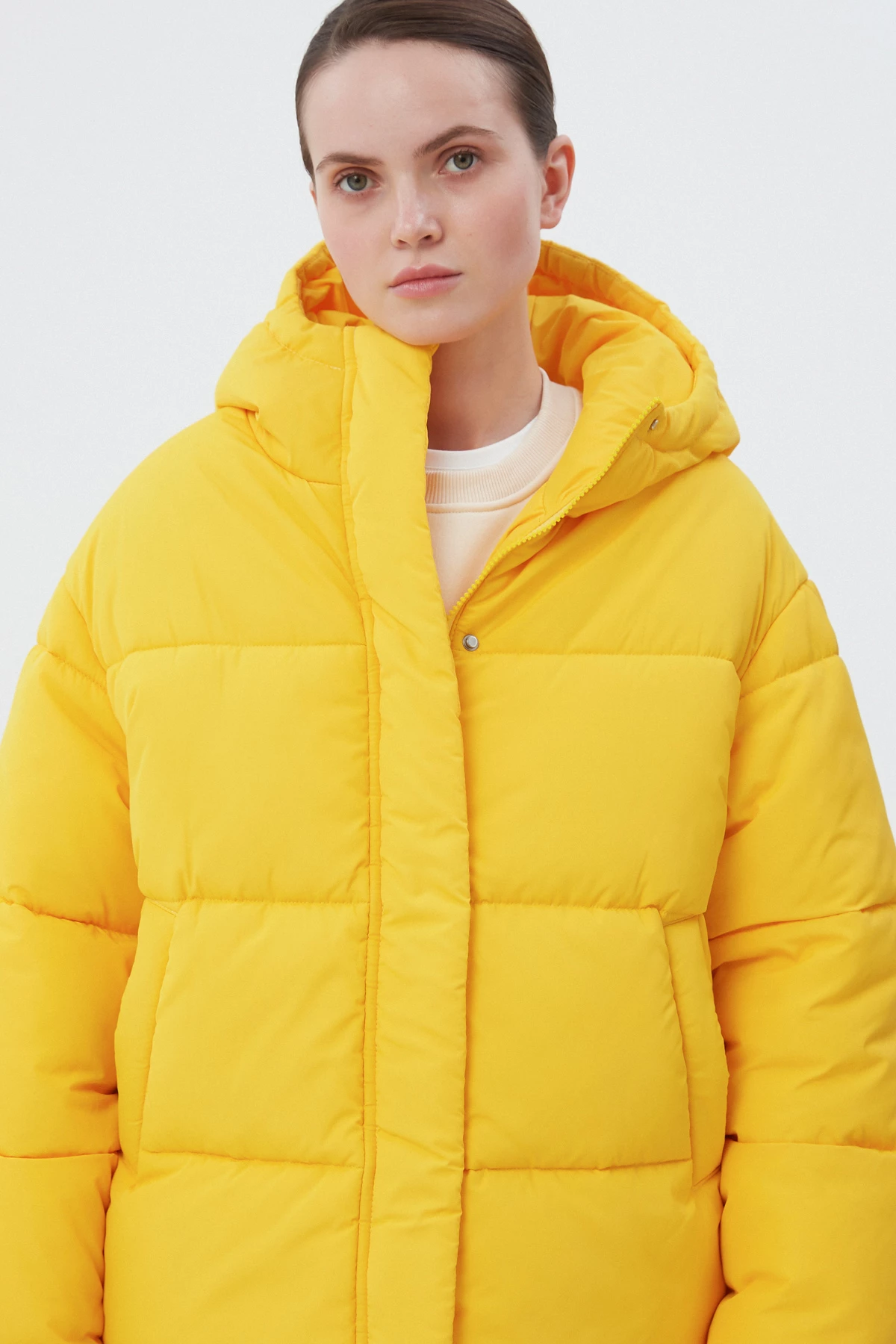 Yellow quilted jacket with eco-down, photo 5