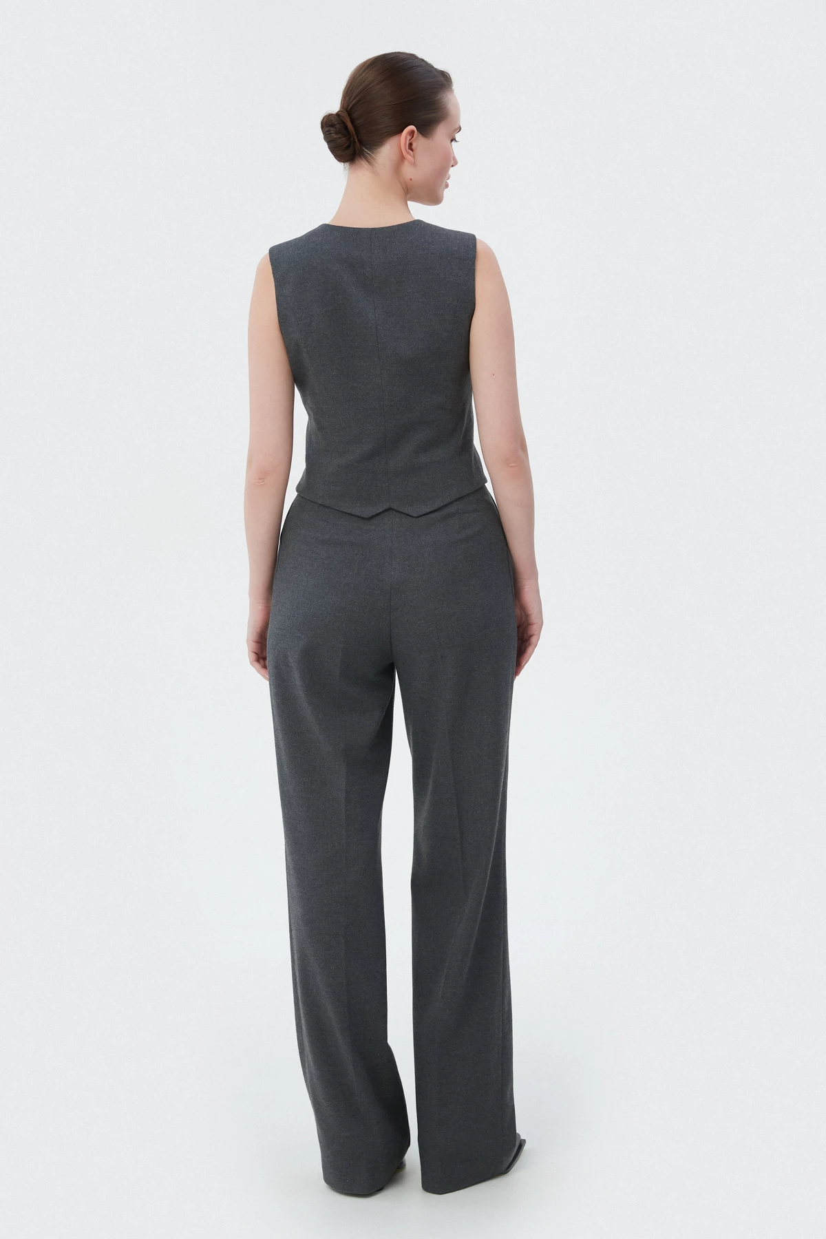 Wide elongated gray pants with wool, photo 5