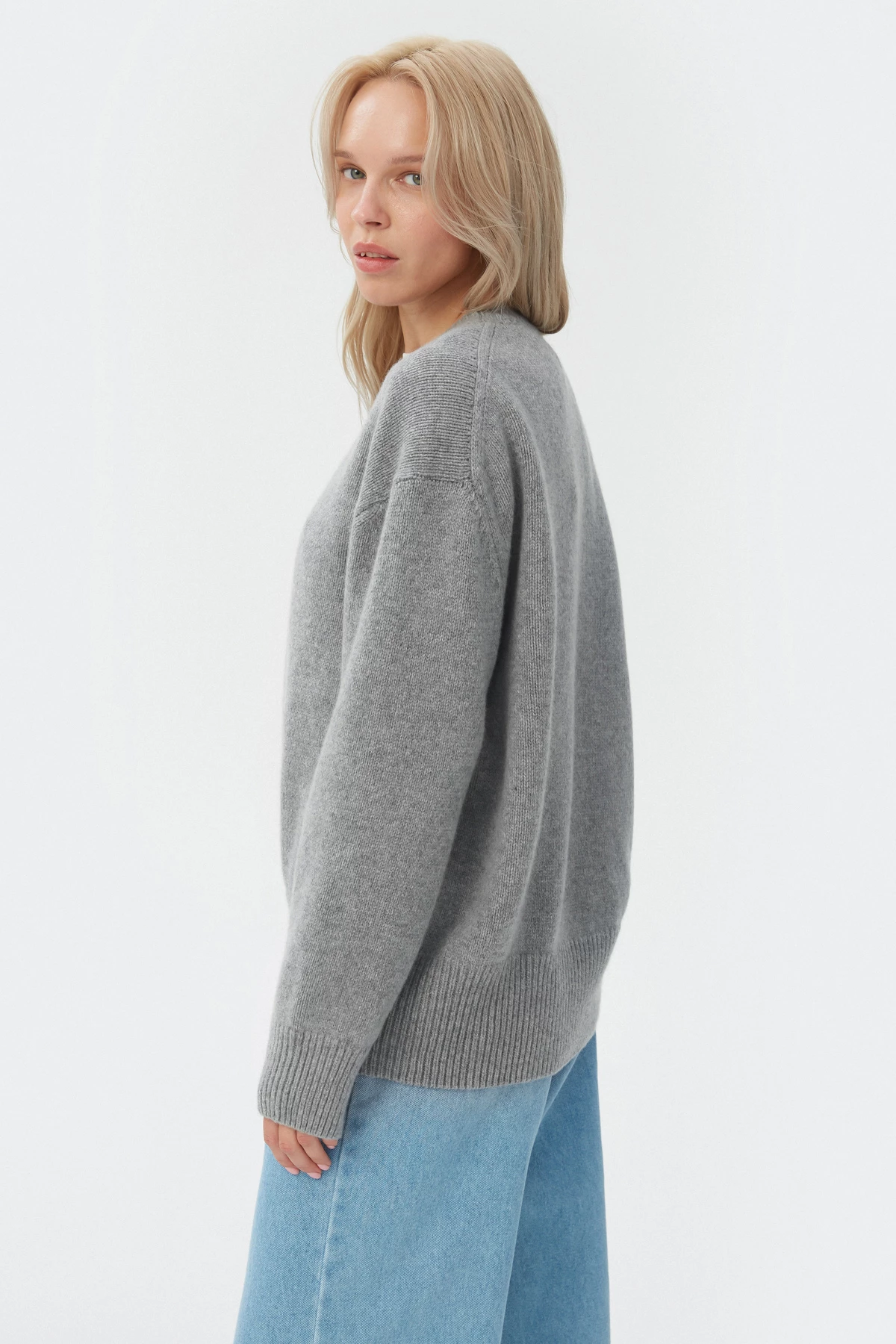 Кашеміровий сірий светр, фото 4