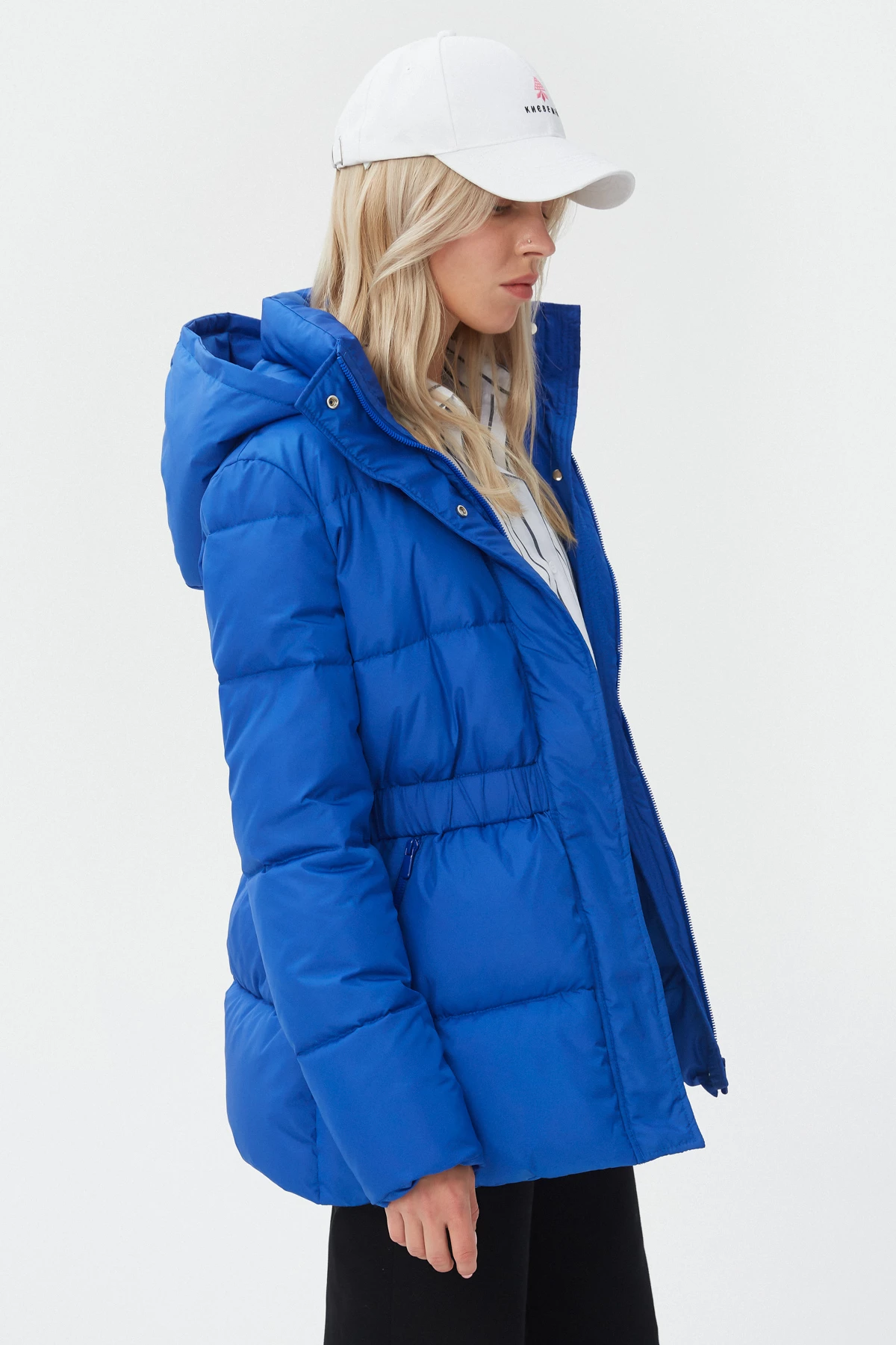 Electric blue jacket with accent waist and insulation, photo 2