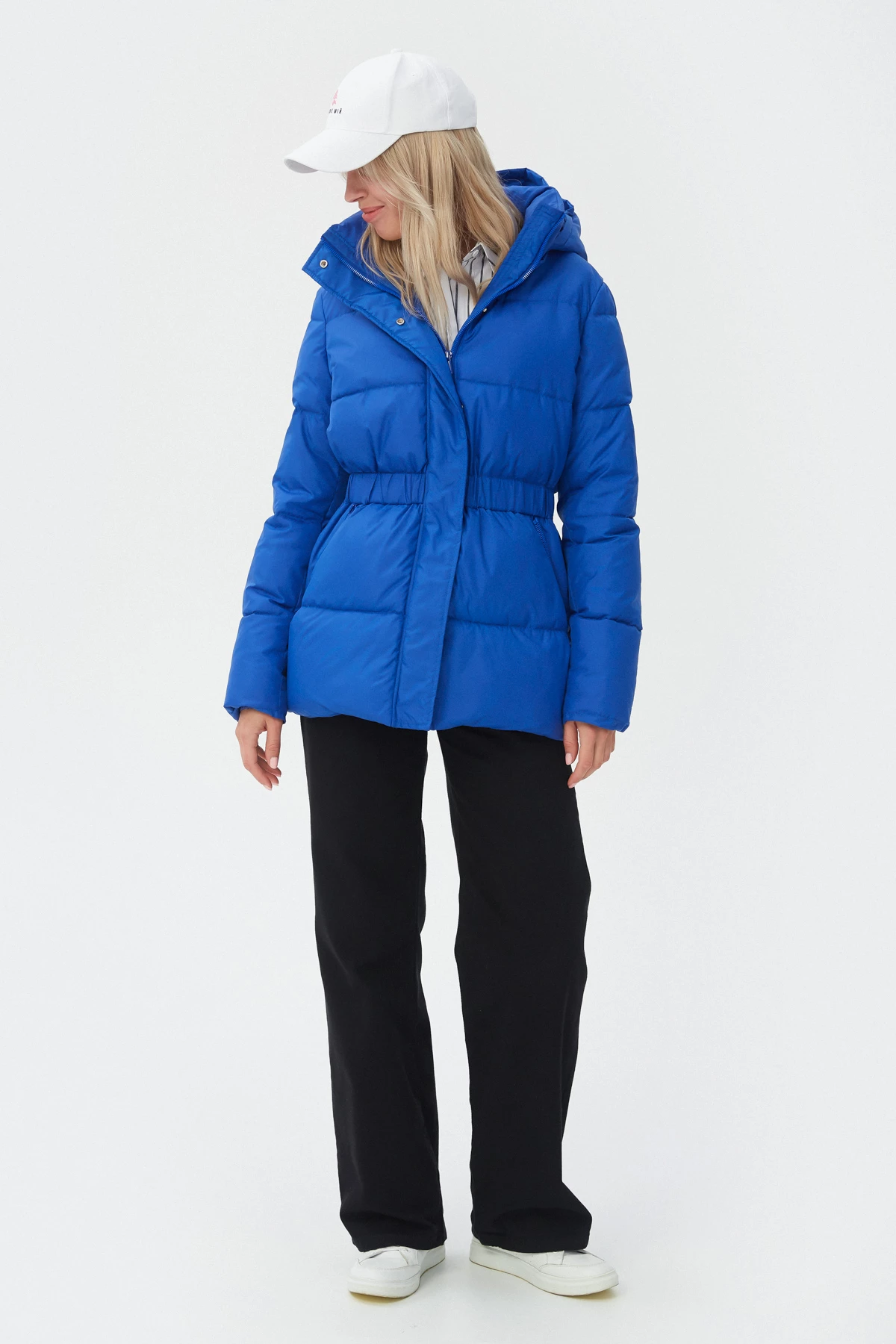 Electric blue jacket with accent waist and insulation, photo 3