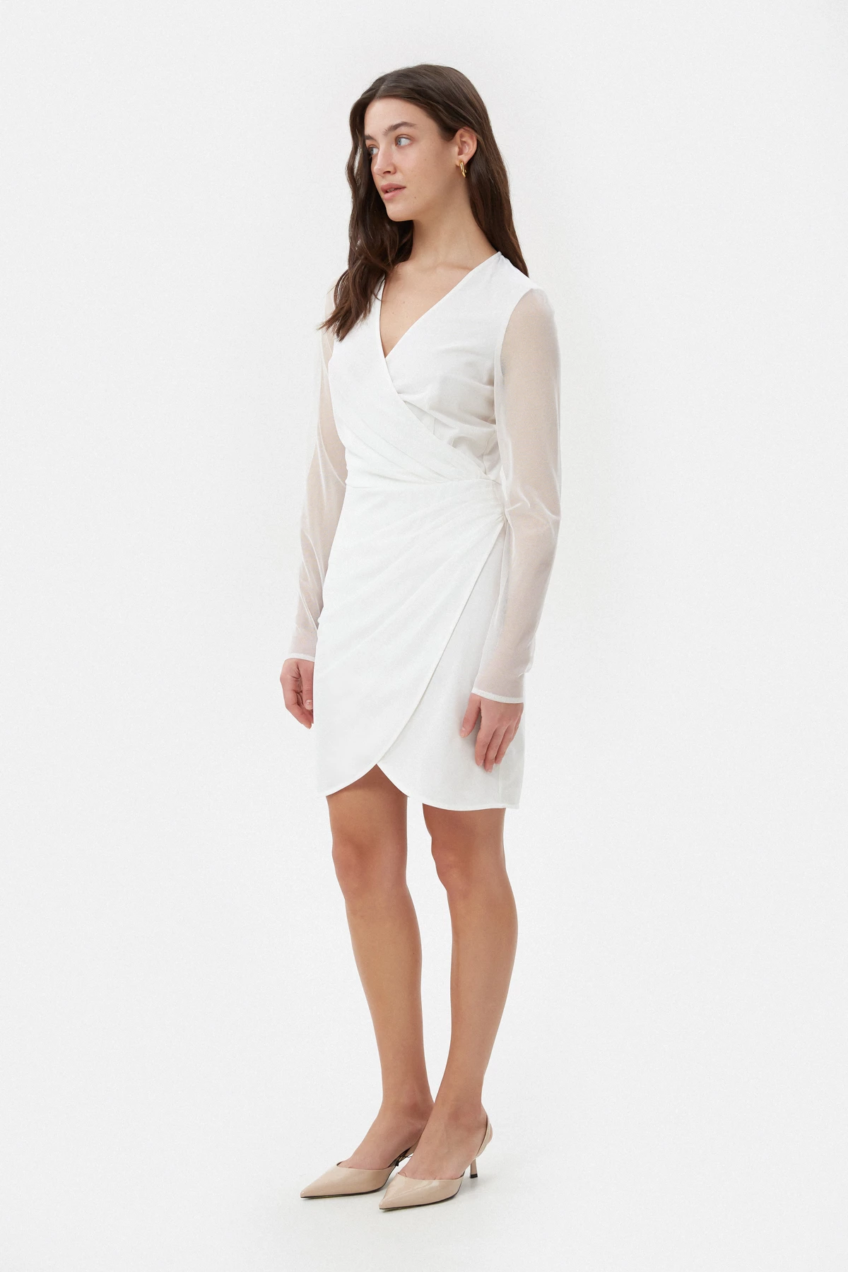 Short milky white mesh dress, photo 5