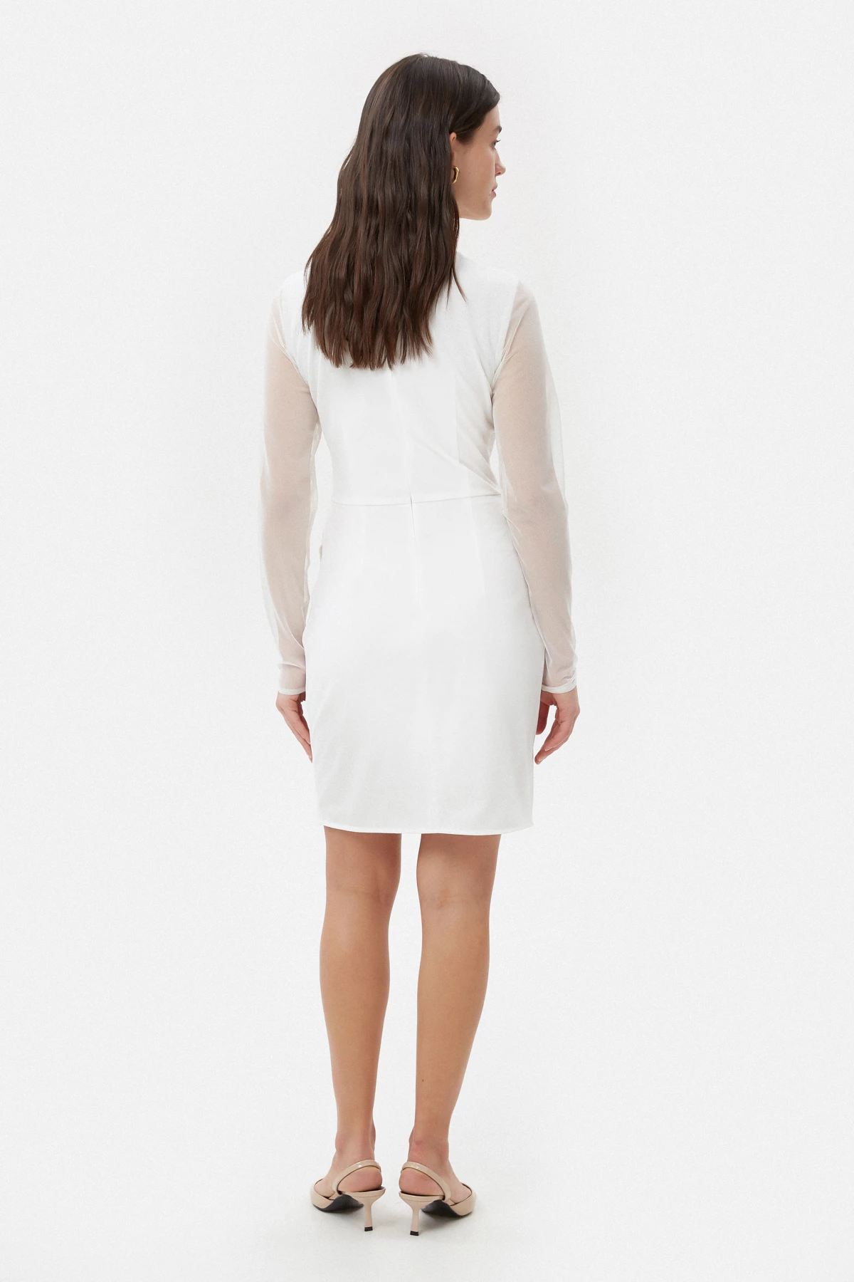 Short milky white mesh dress, photo 6