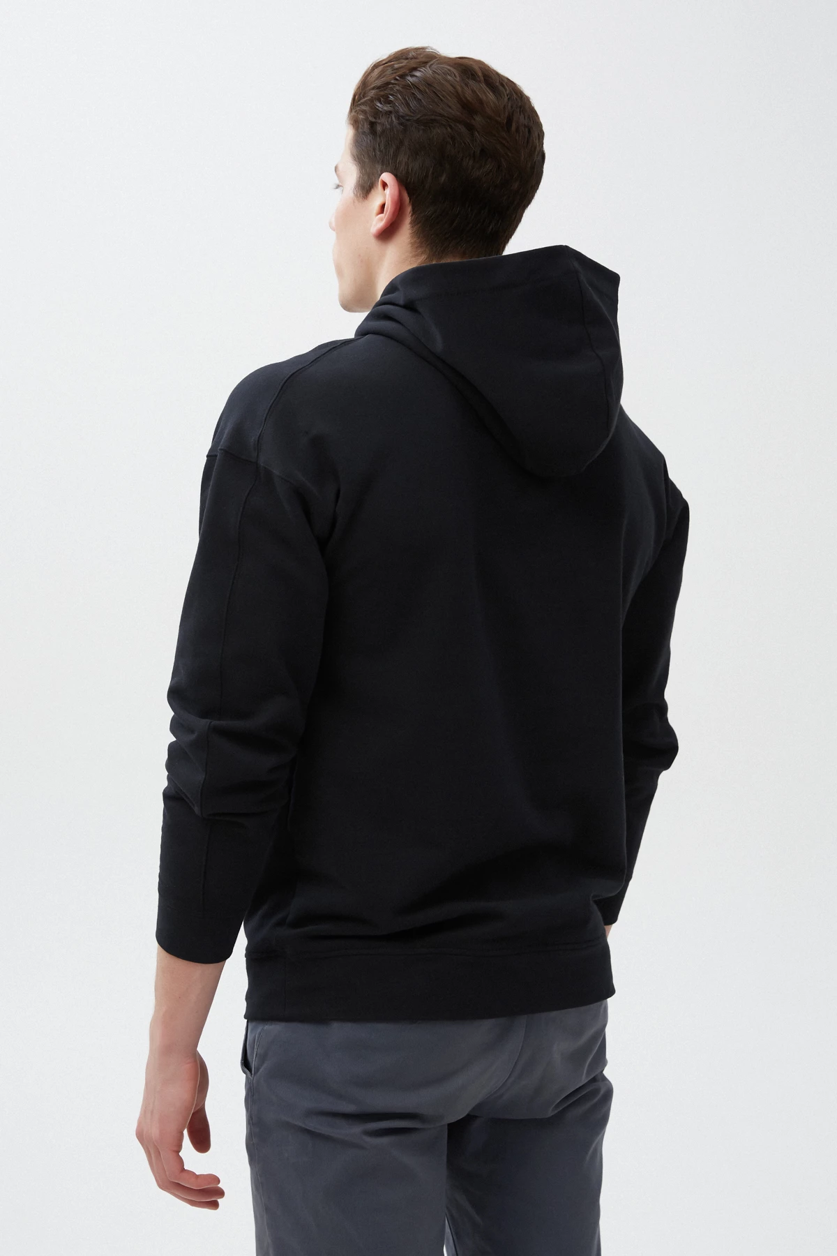 Black unisex hoodie "Holiday feeling" on fleece, photo 3