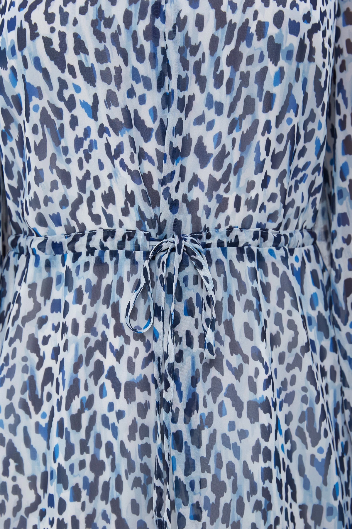 Блакитна шифонова сукня міді в анімалістичний принт, фото 3