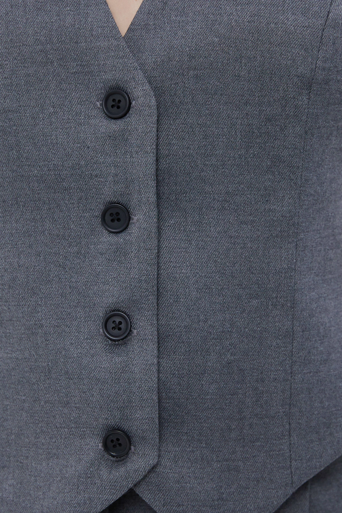 Gray classic cut vest with viscose, photo 3