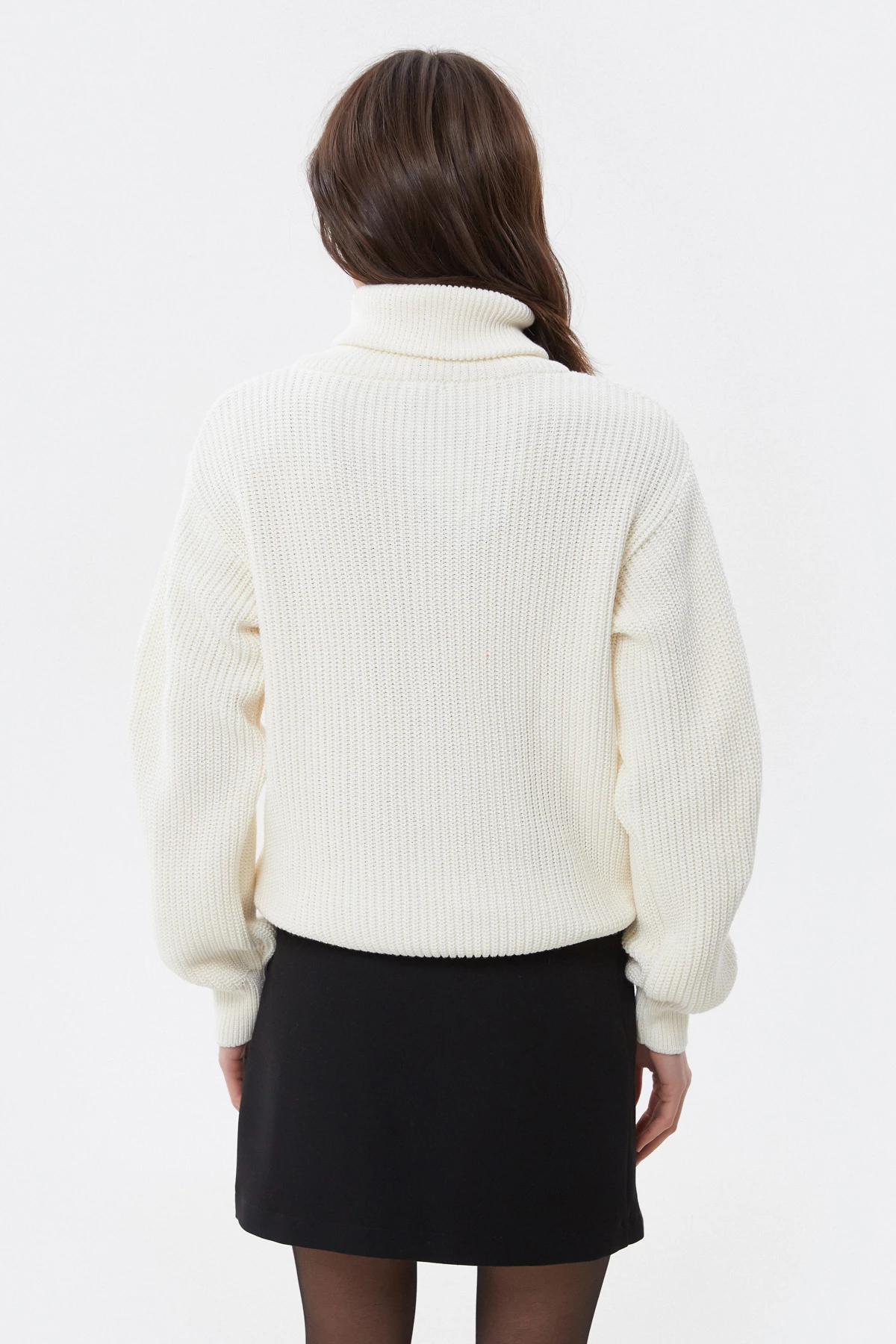 Milky cotton zip-up knit sweater, photo 5