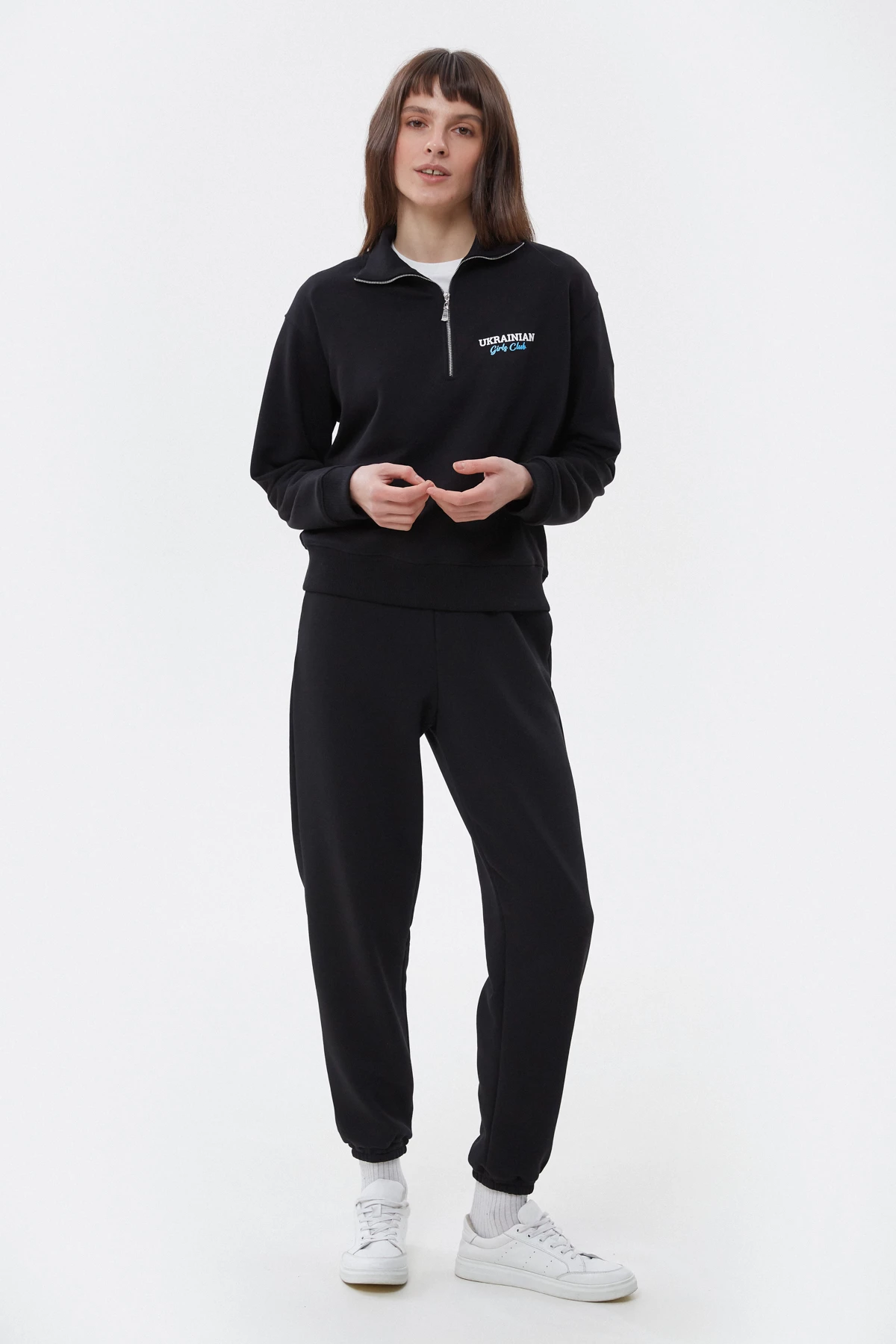Basic black mid-length knit joggers , photo 3