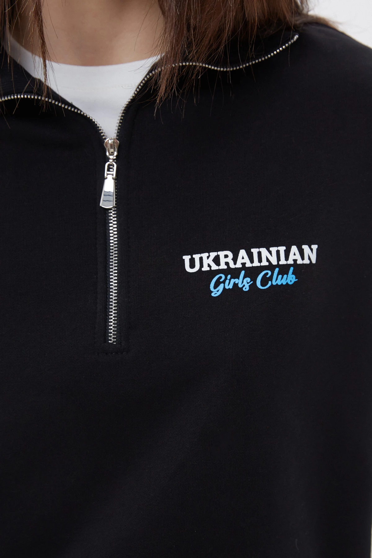 Black knit sweatshirt "Ukrainian girls club", photo 5