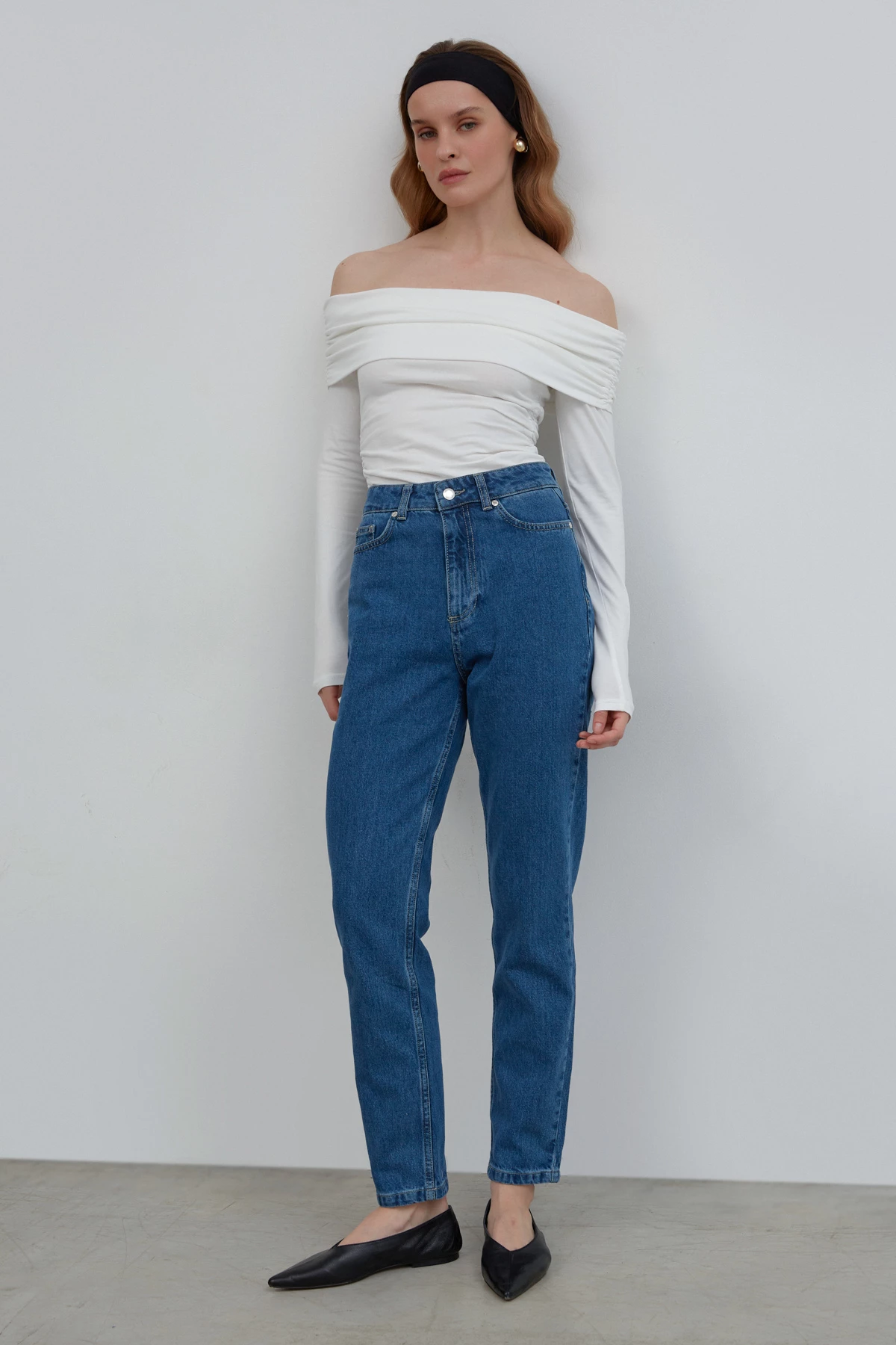 Mom fit jeans in blue denim, photo 1