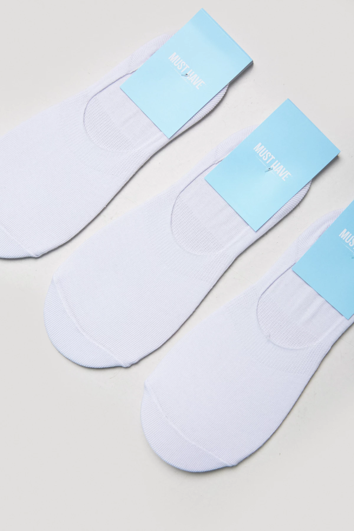 Білі шкарпетки-сліди з резинкою для фіксації, фото 1