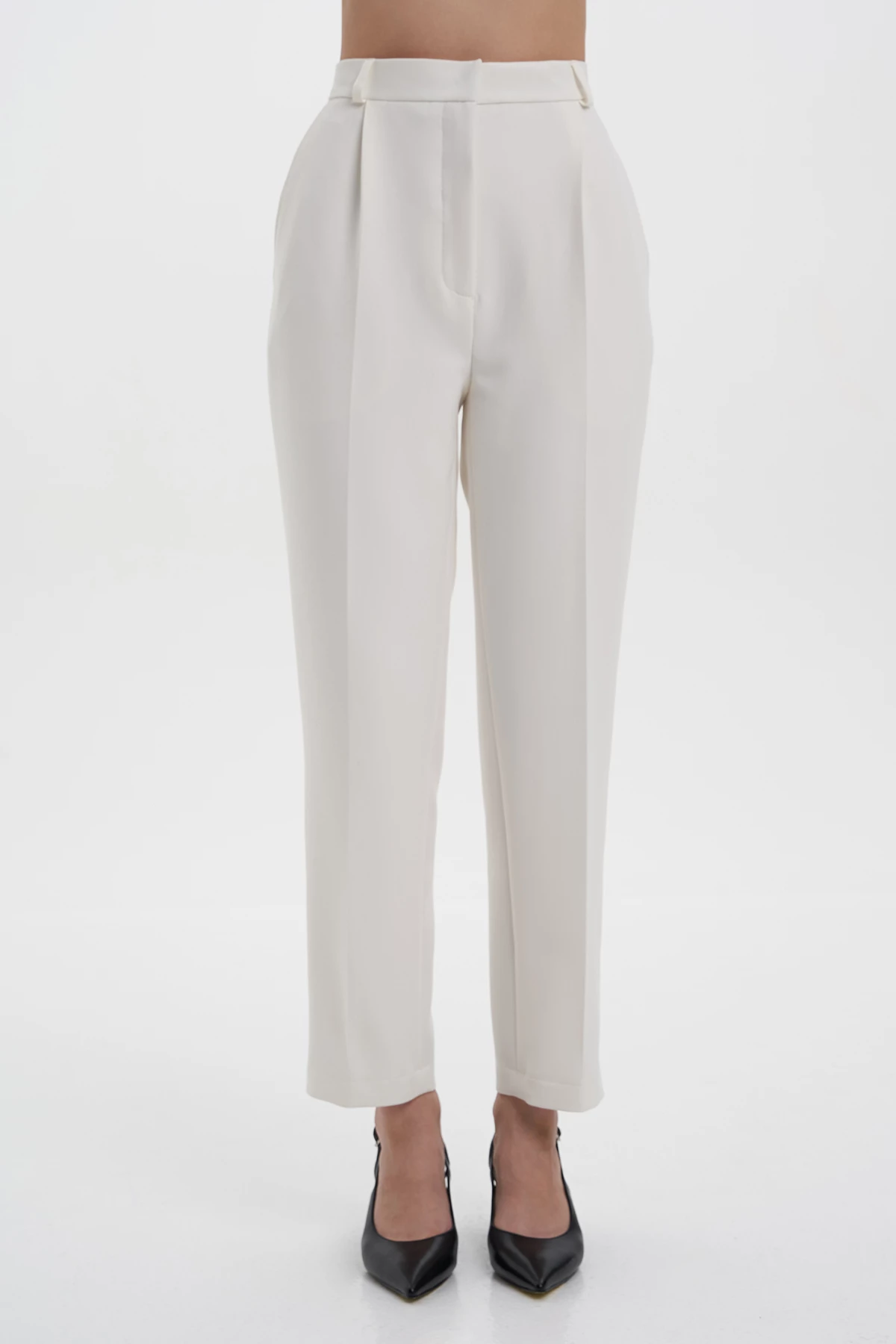 Classic cropped milky pants with viscose, photo 4