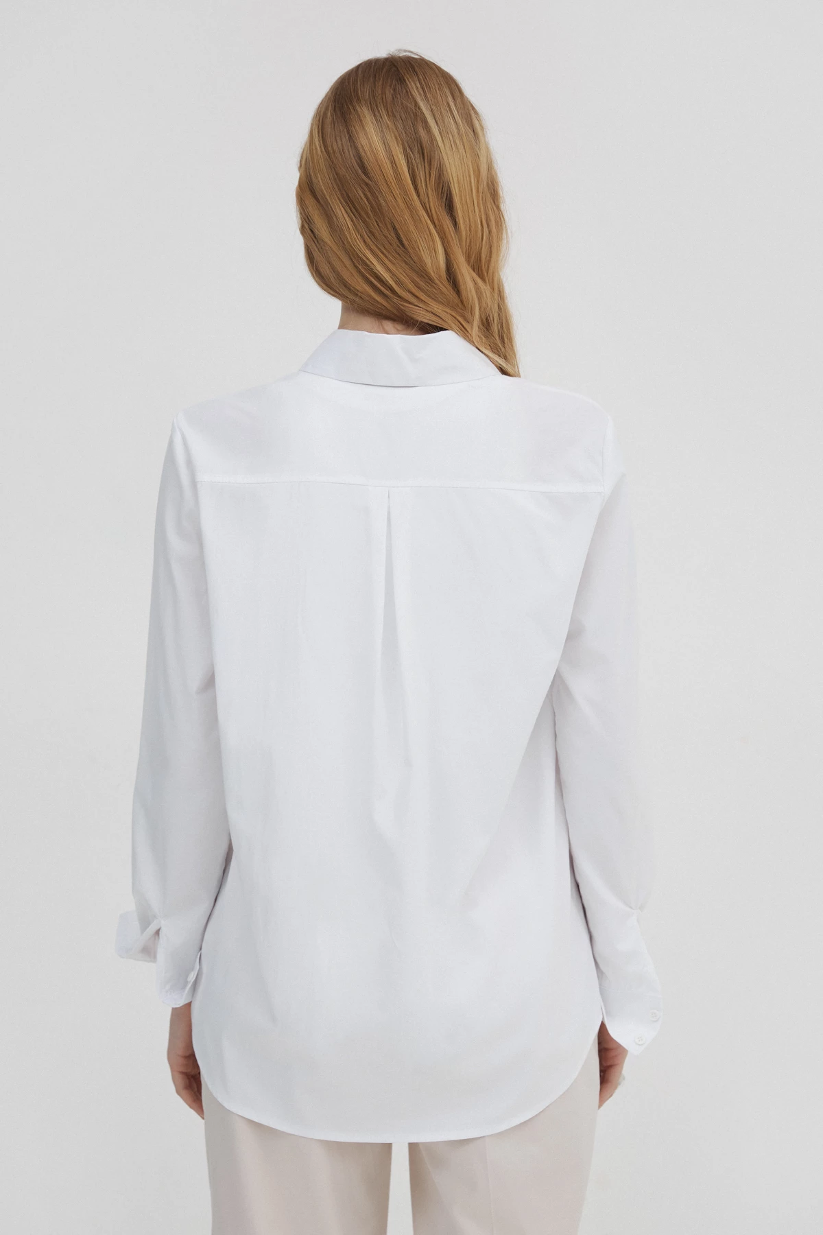 White free cut shirt with cotton, photo 4